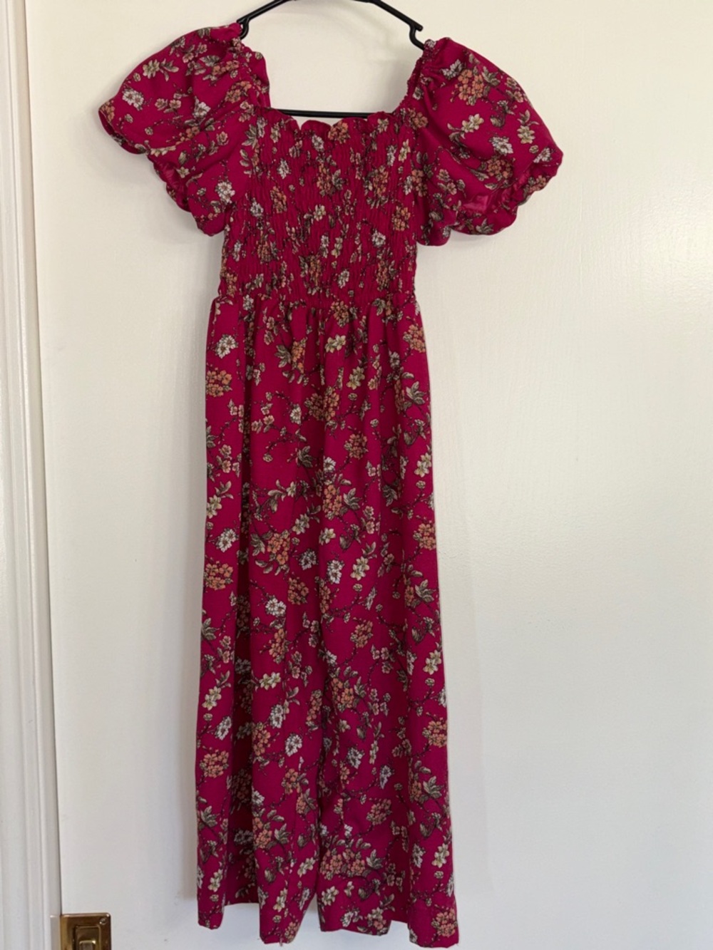 Bonnie Jean Magenta Floral Puff Sleeve Jumper